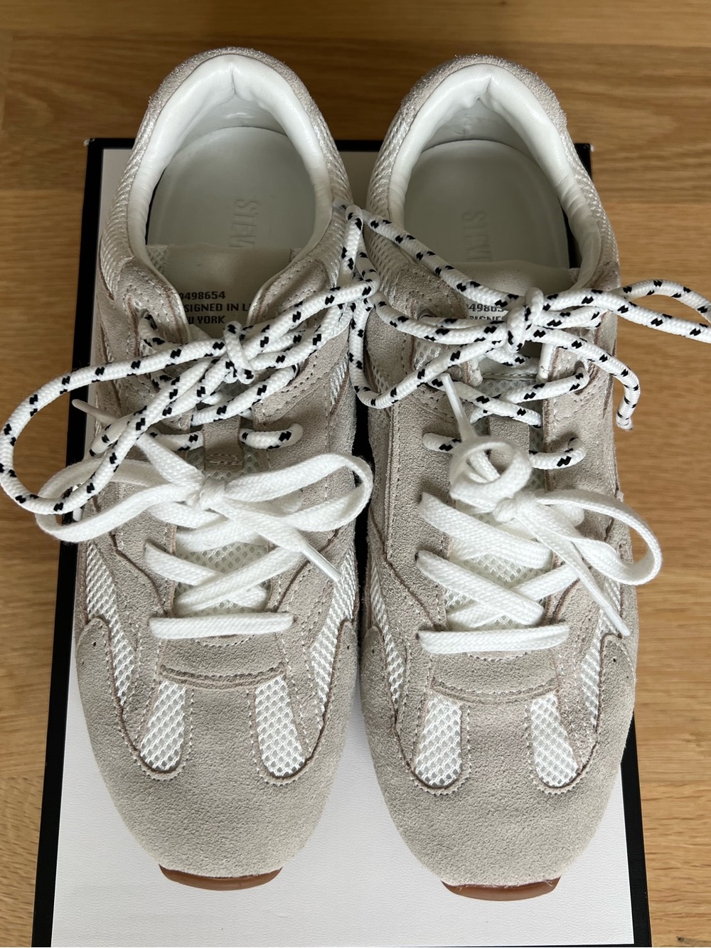 Steve Madden AZIEL White & Tan Suede Sneakers